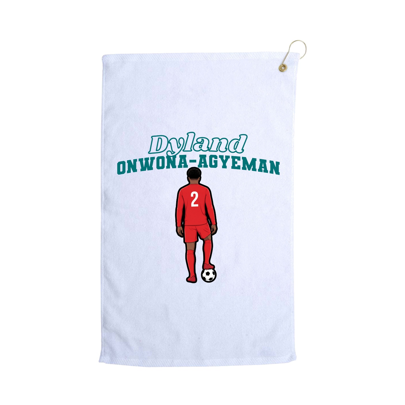 Golf Towel — Name Arch in White