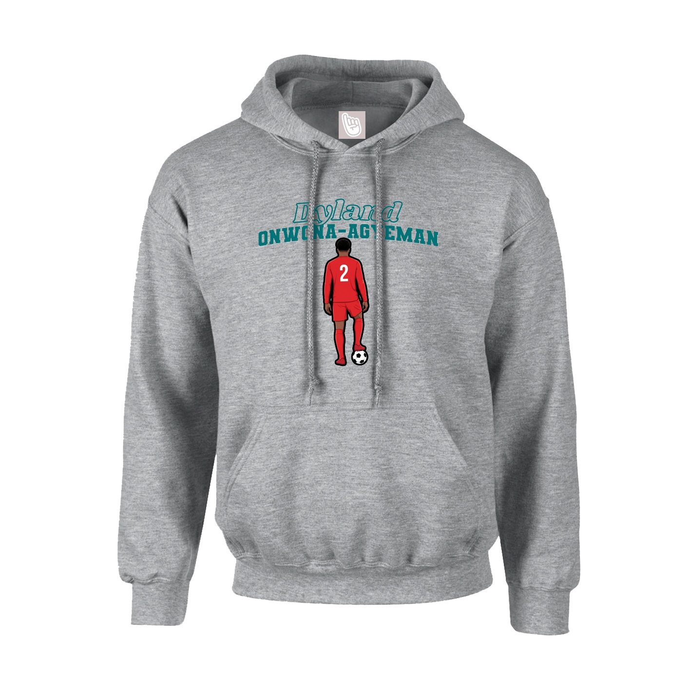Hoodie — Name Arch in Grey