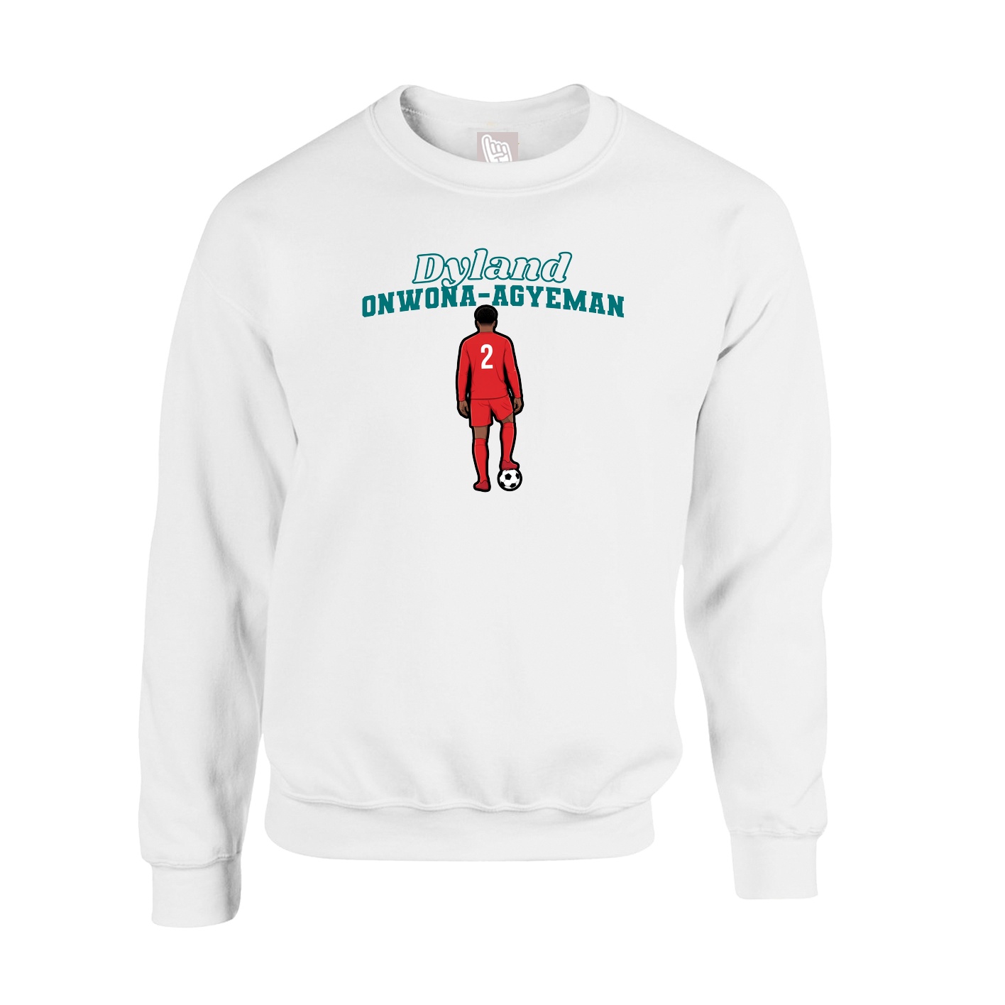 Fleece Crew — Name Arch in White