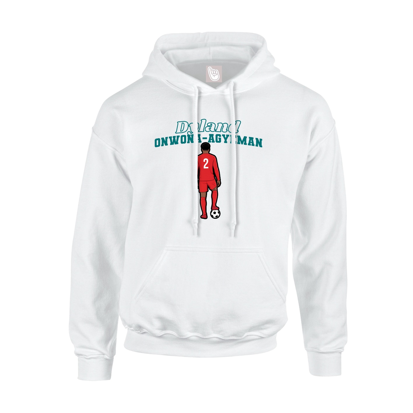 Youth Hoodie — Name Arch in White