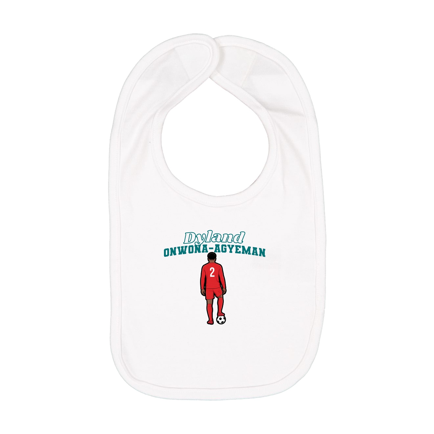 Infant Bib — Name Arch in White
