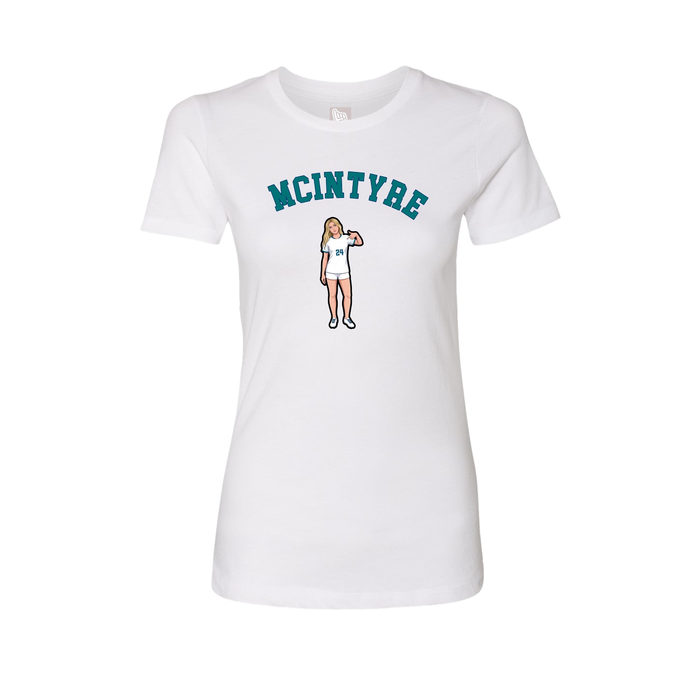 Fitted Women's Tee — Shirsey Arch in White