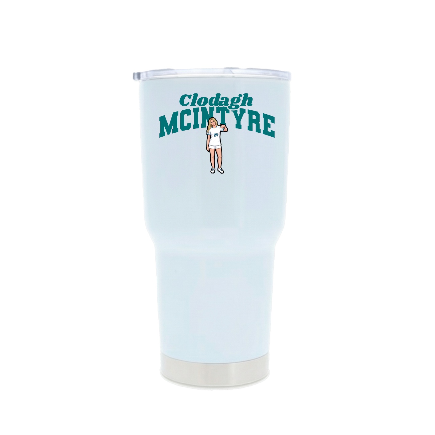 30oz Stainless Steel Tumbler — Signature Arch in White