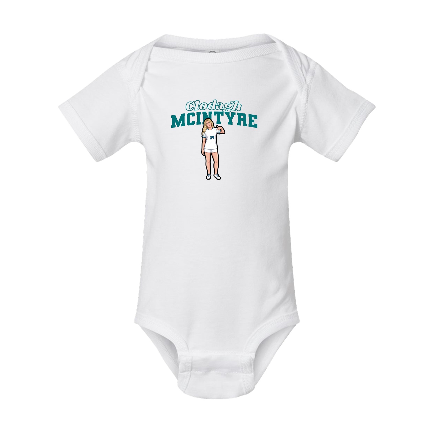 Baby Onesie — Name Arch in White