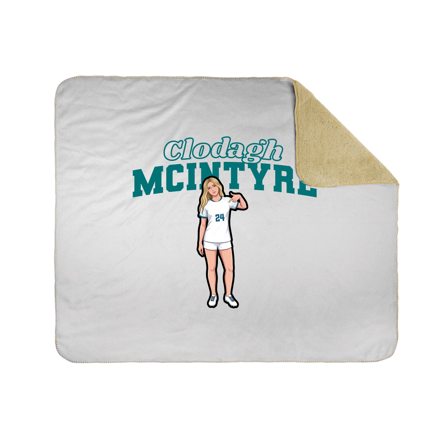 Throw Blanket — Name Arch in White