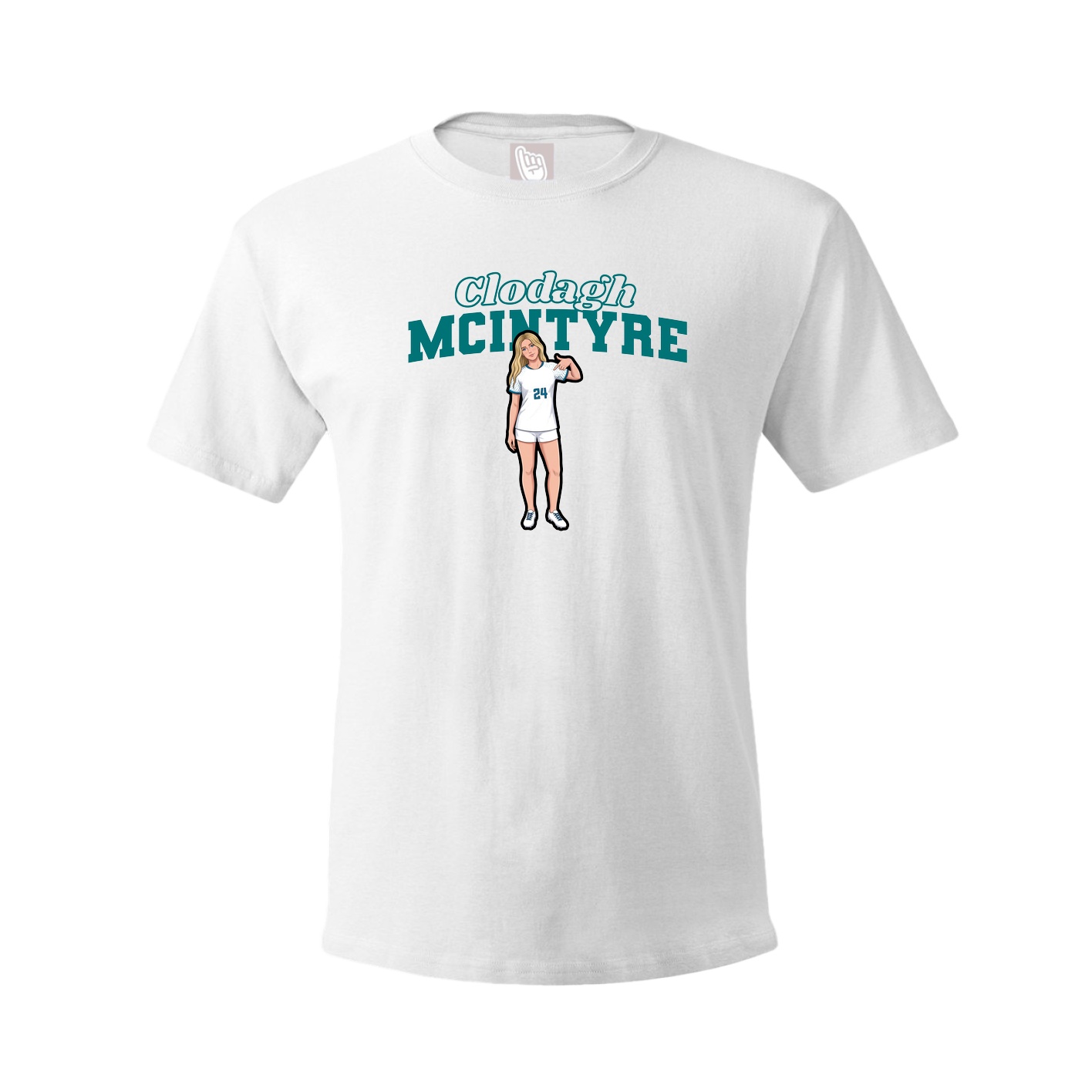 Youth Tee — Name Arch in White