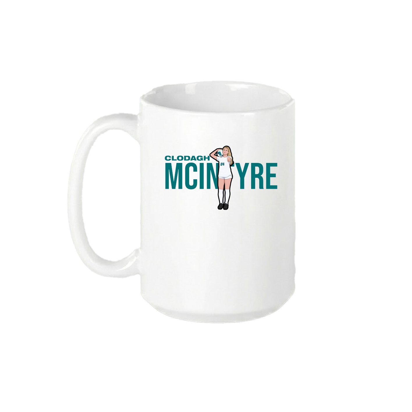 15oz Coffee Mug — Player Name in White