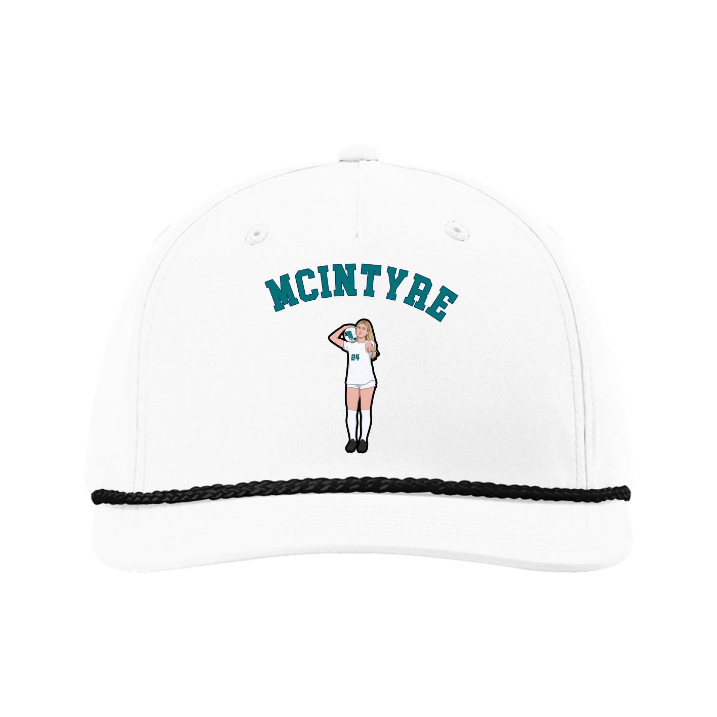 Five-Panel Classic Rope Cap — Shirsey Arch in White