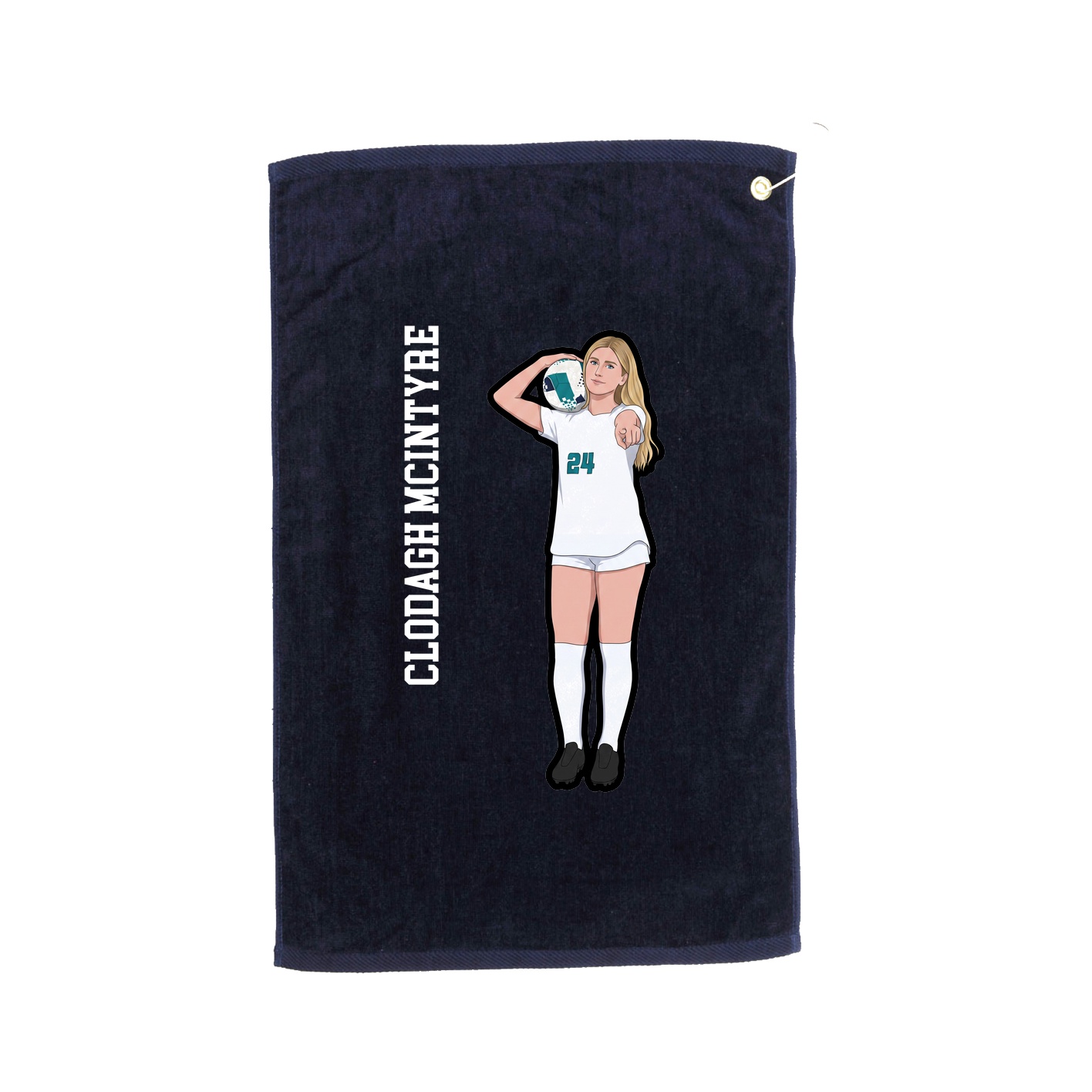 Golf Towel — Name Vertical in Navy