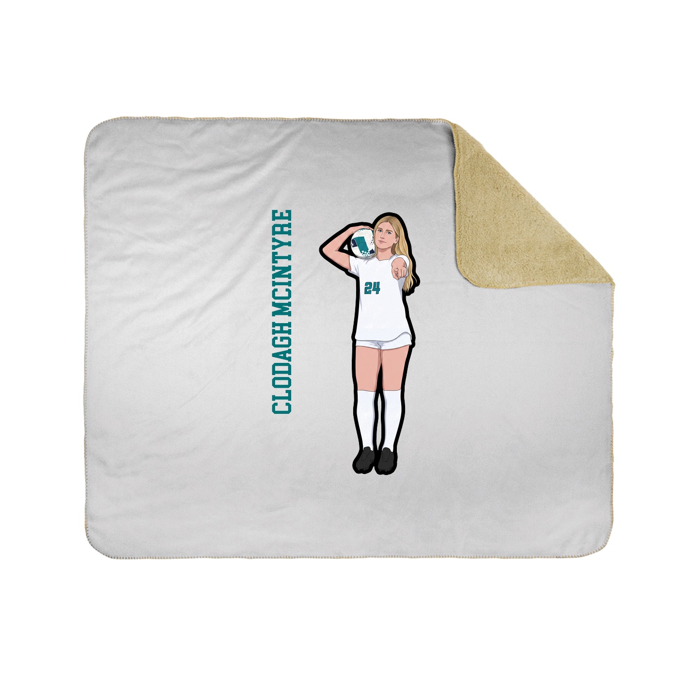 Throw Blanket — Name Vertical in White