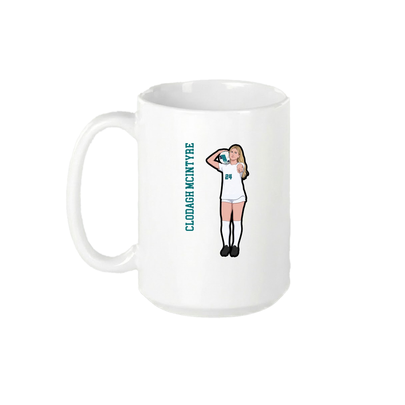 15oz Coffee Mug — Name Vertical in White