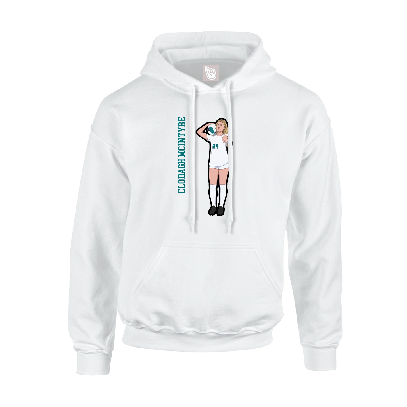 Hoodie — Name Vertical in White