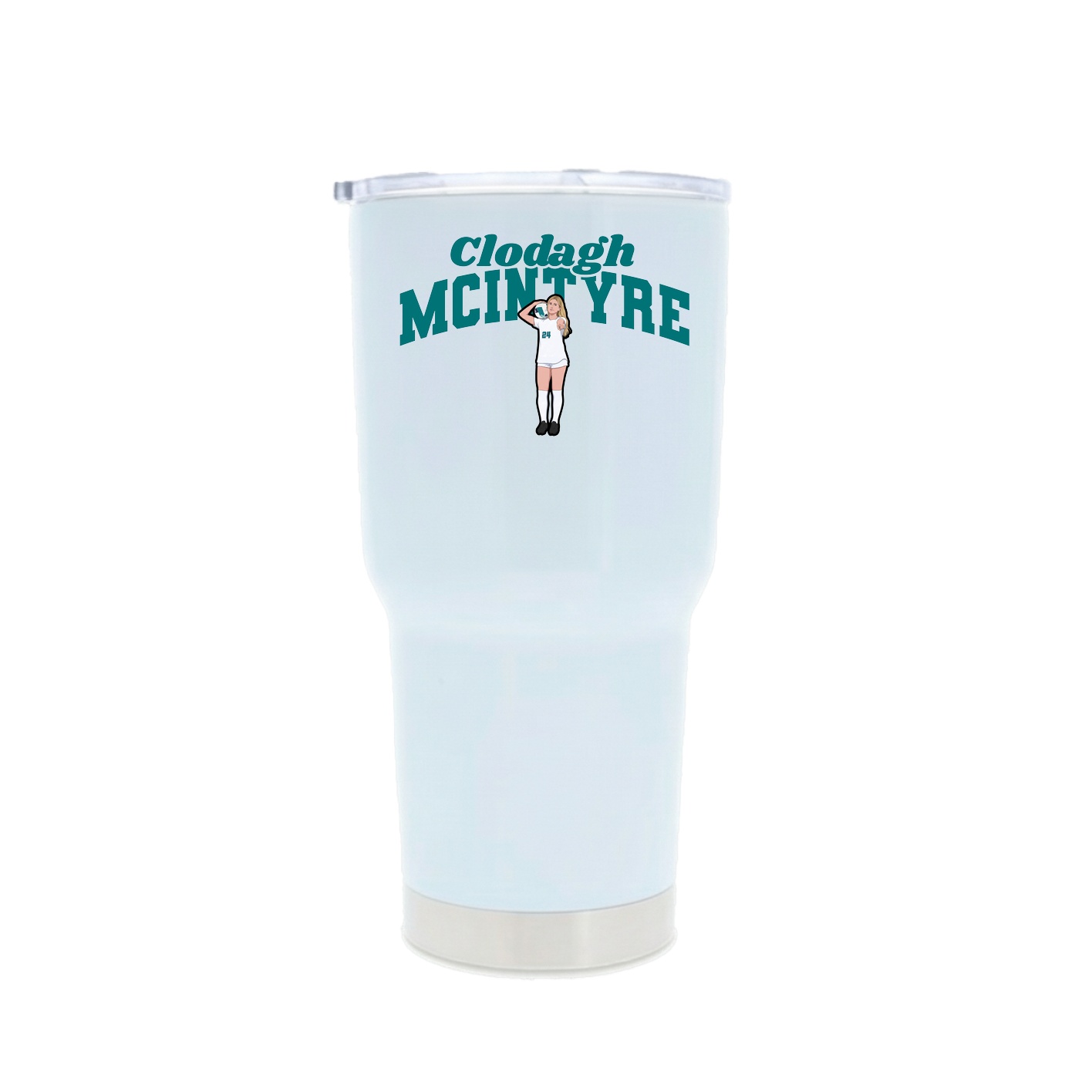 30oz Stainless Steel Tumbler — Signature Arch in White