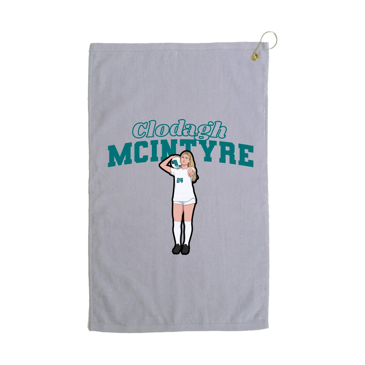 Golf Towel — Name Arch in Grey
