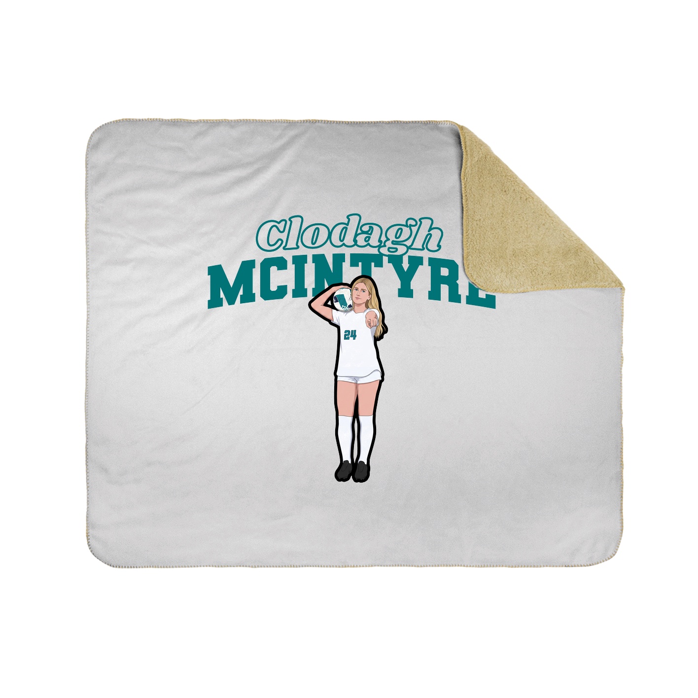 Throw Blanket — Name Arch in White