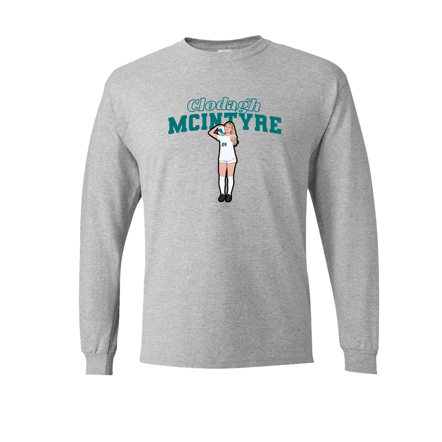 Long Sleeve Tee — Name Arch in Grey