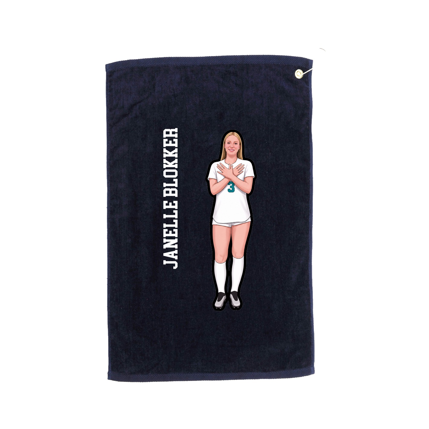 Golf Towel — Name Vertical in Navy