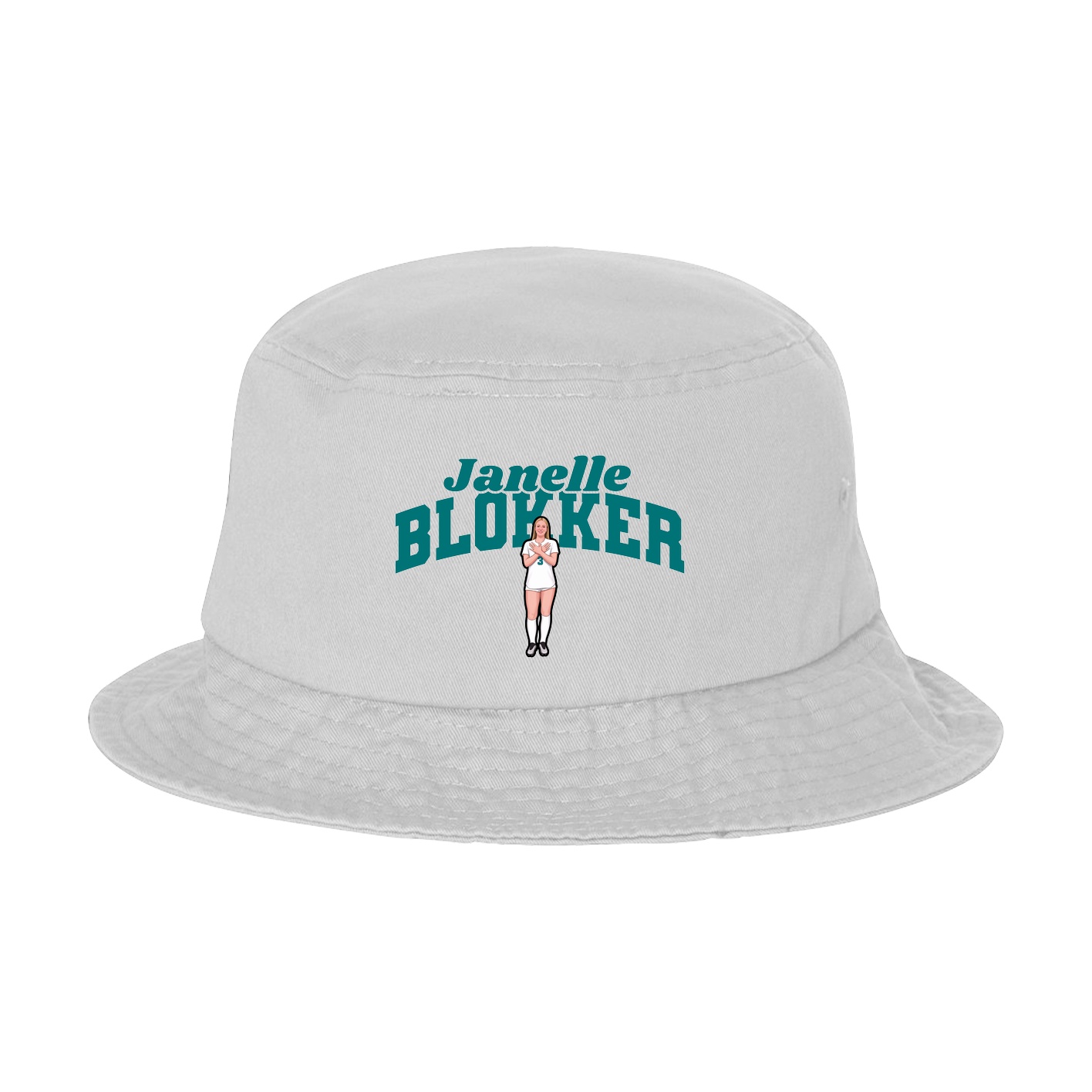 Bucket Cap — Signature Arch in White