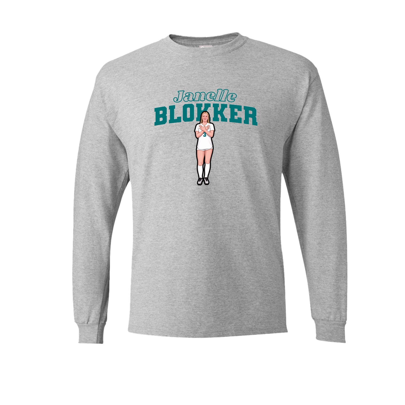 Long Sleeve Tee — Name Arch in Grey