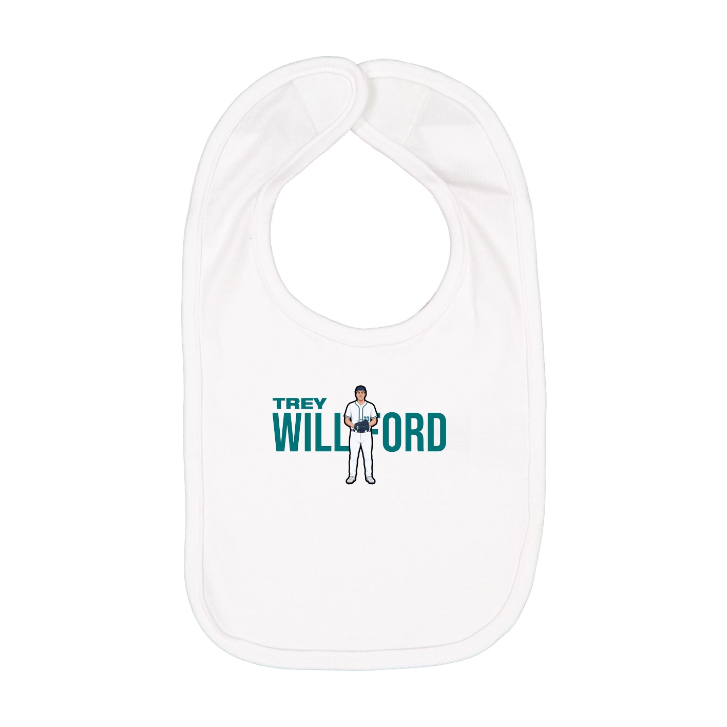 Infant Bib — Player Name in White