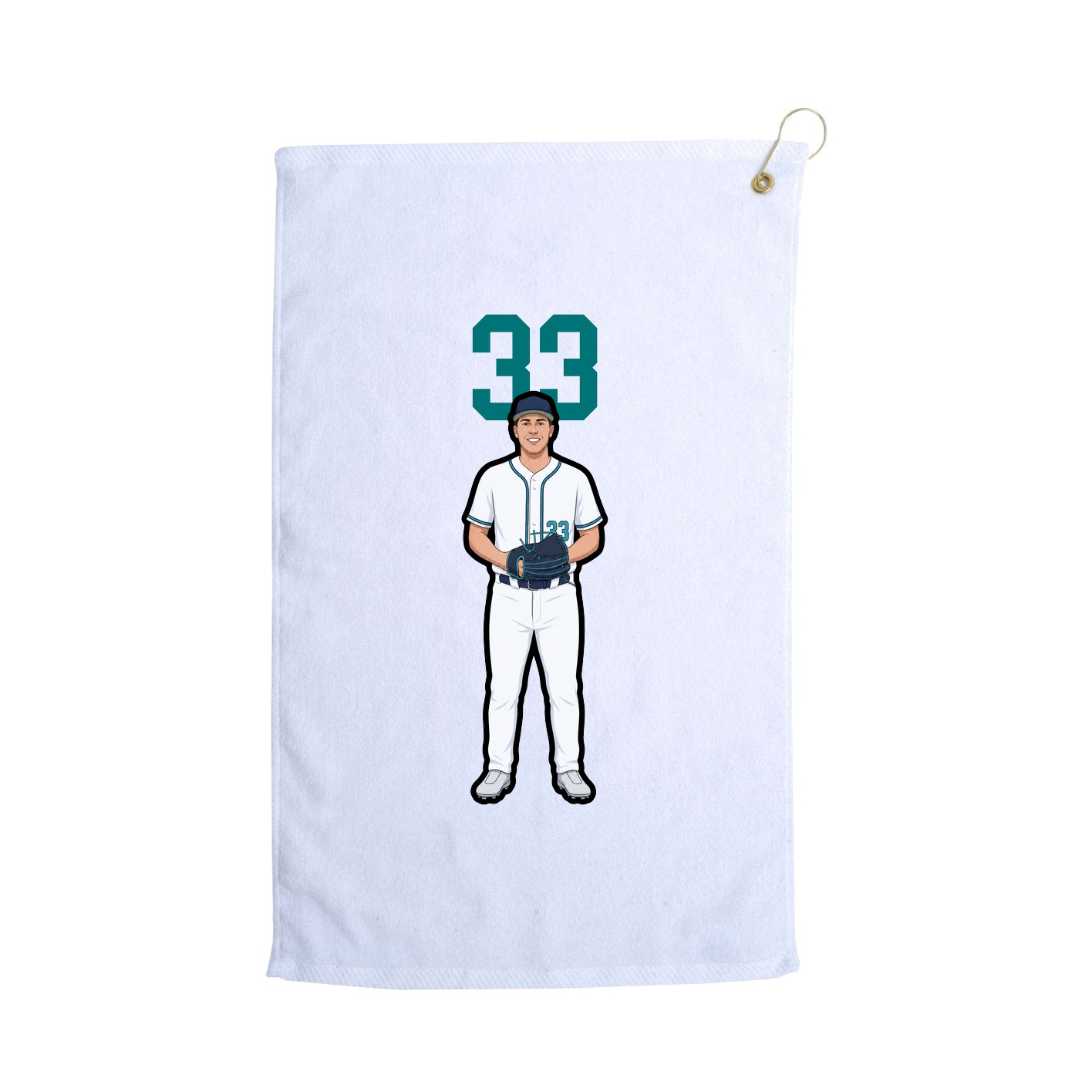 Golf Towel — Number Top in White