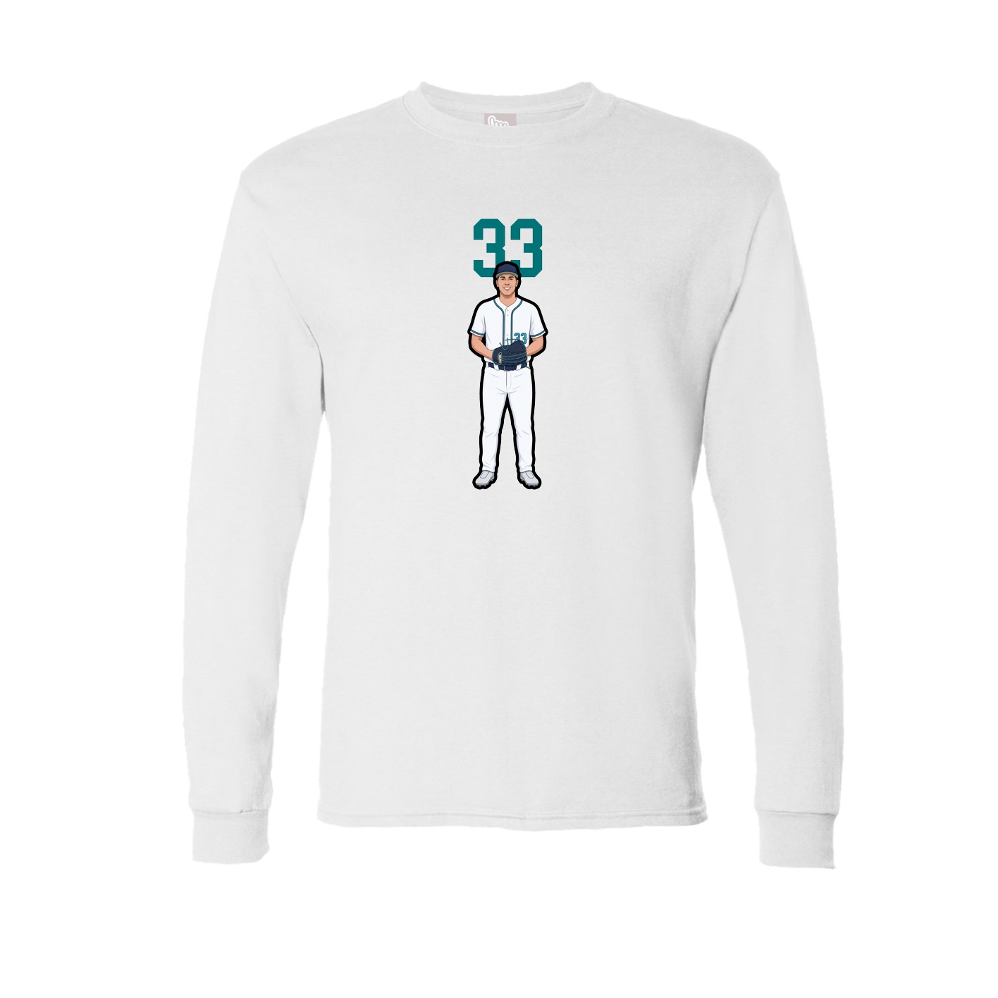 Long Sleeve Tee — Number Top in White