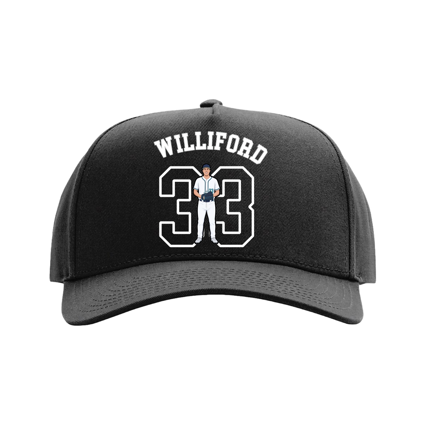 Full Fabric Five-Panel Champ Cap — Shirsey Arch in Black