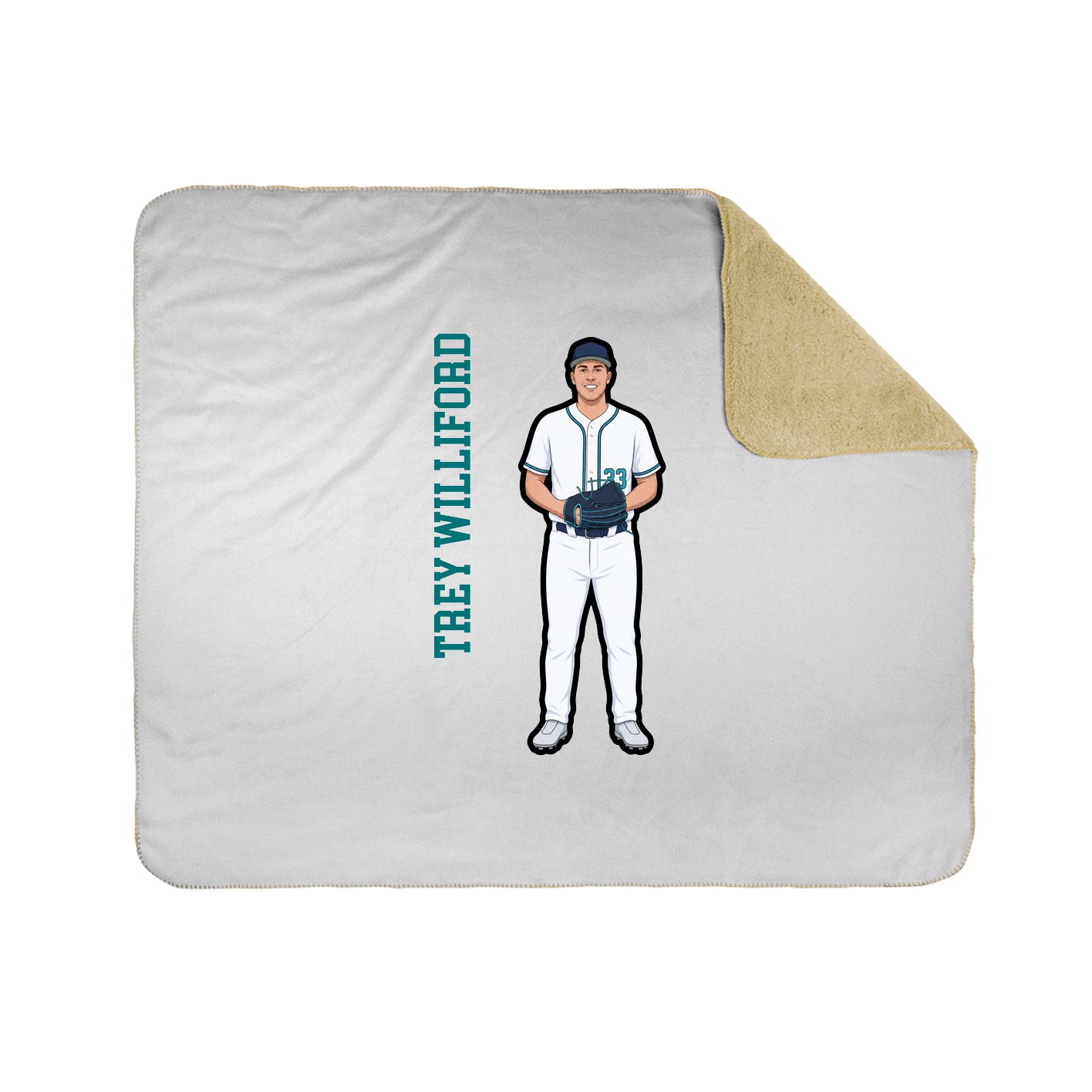 Throw Blanket — Name Vertical in White