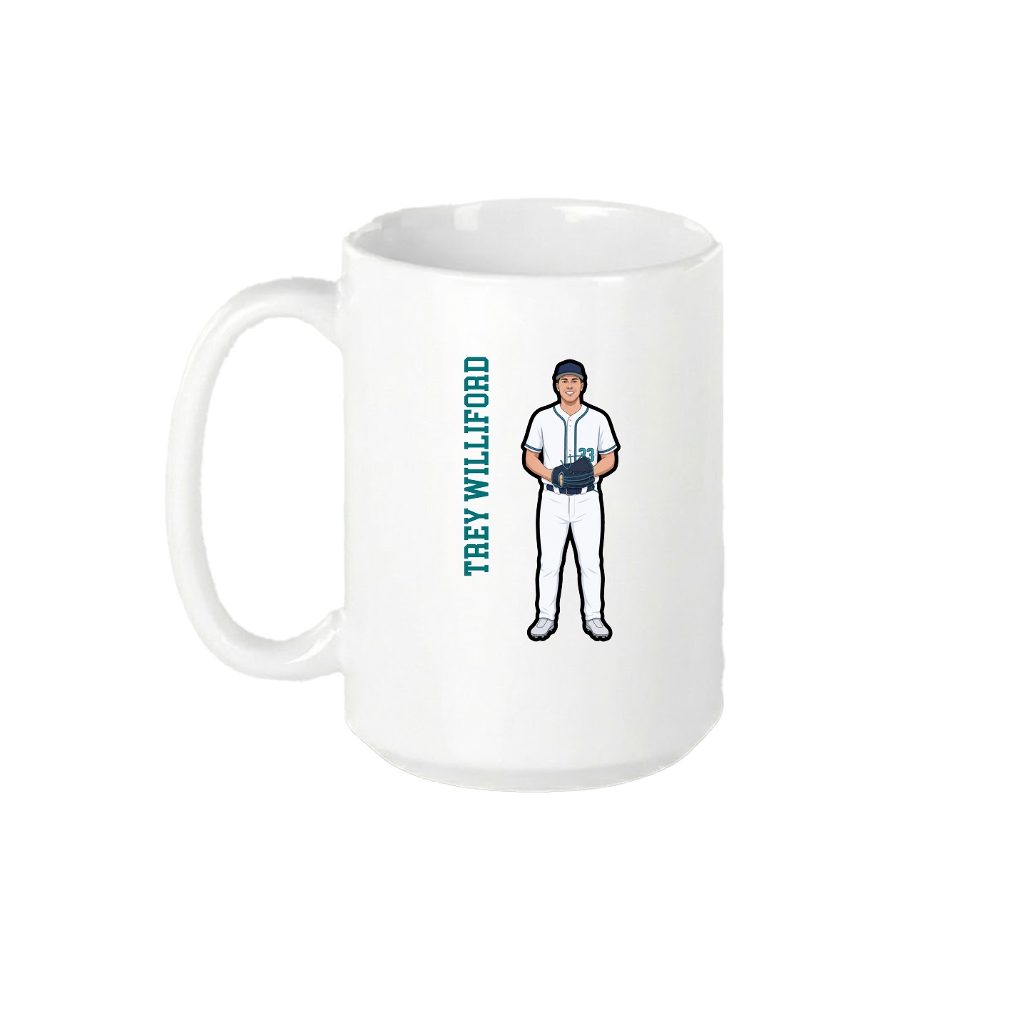 15oz Coffee Mug — Name Vertical in White