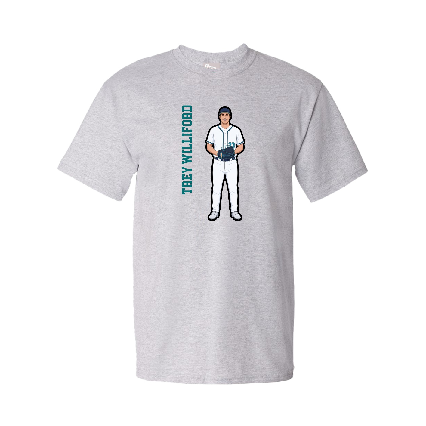 Youth Tee — Name Vertical in Grey