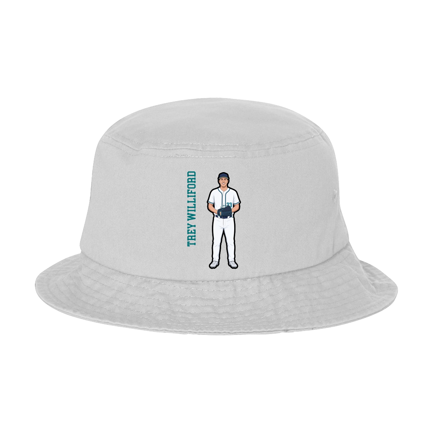 Bucket Cap — Name Vertical in White