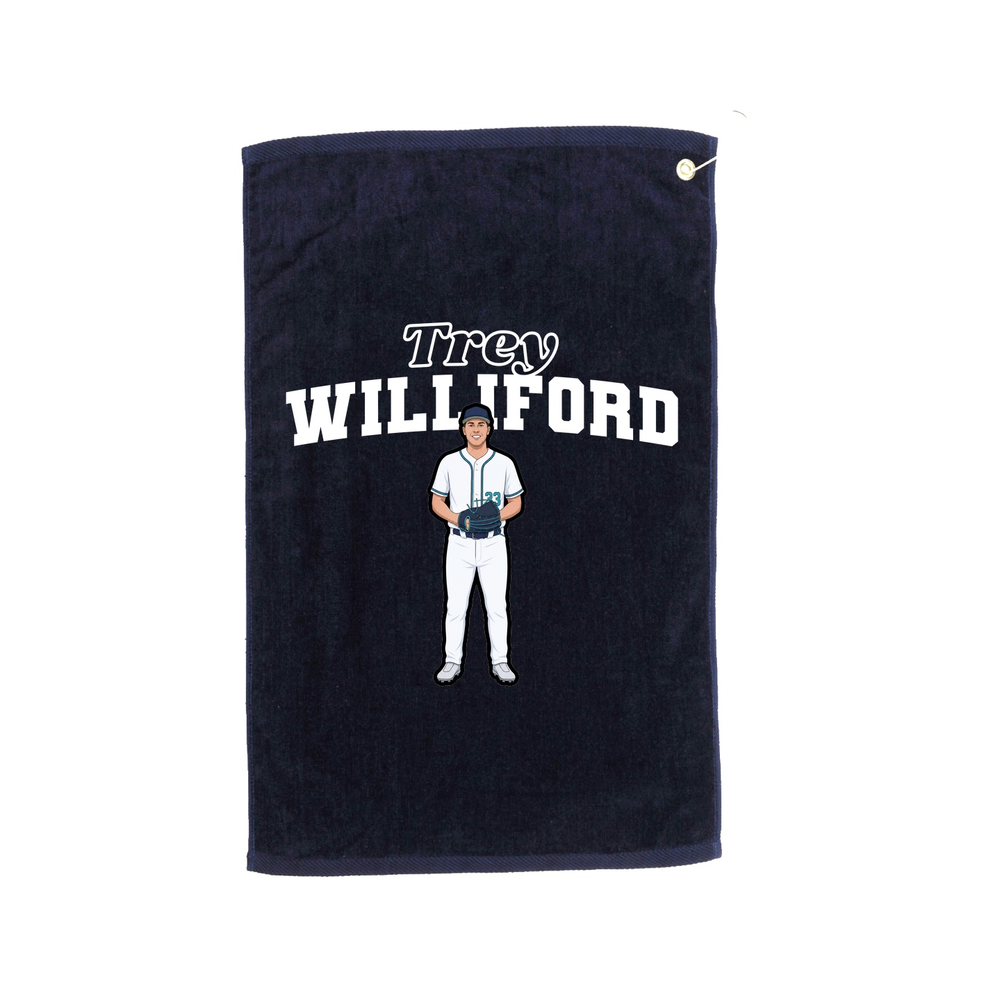 Golf Towel — Name Arch in Navy