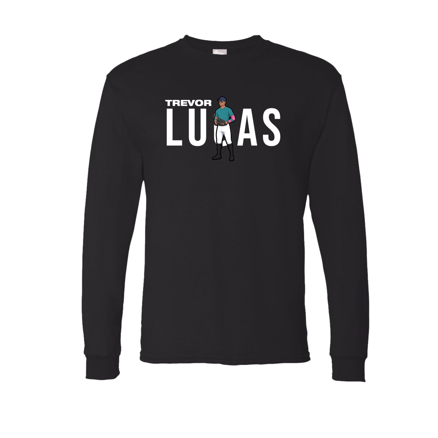 Long Sleeve Tee — Player Name in Black