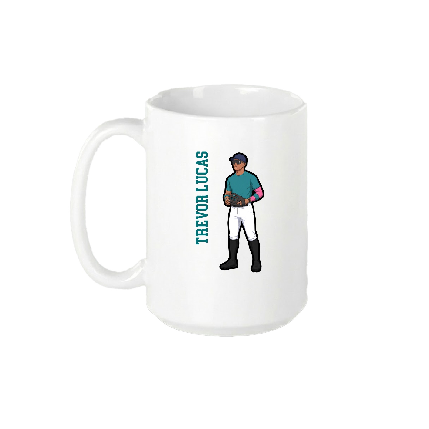 15oz Coffee Mug — Name Vertical in White