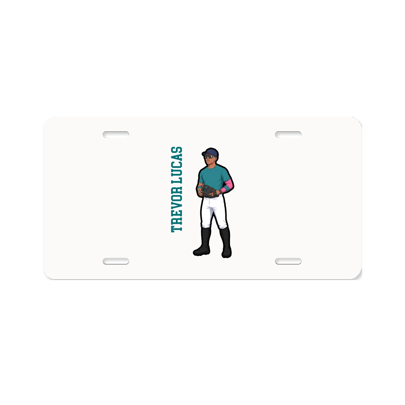 License Plate — Name Vertical in Classic