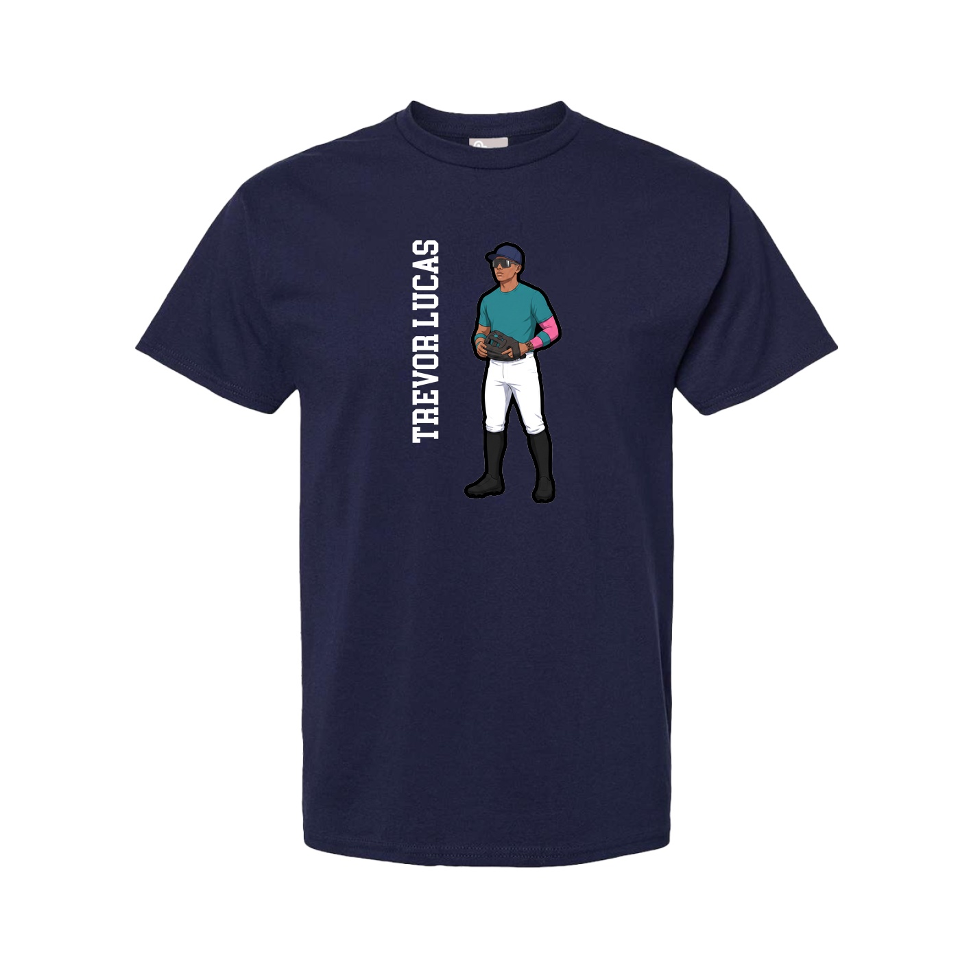 Tee — Name Vertical in Navy