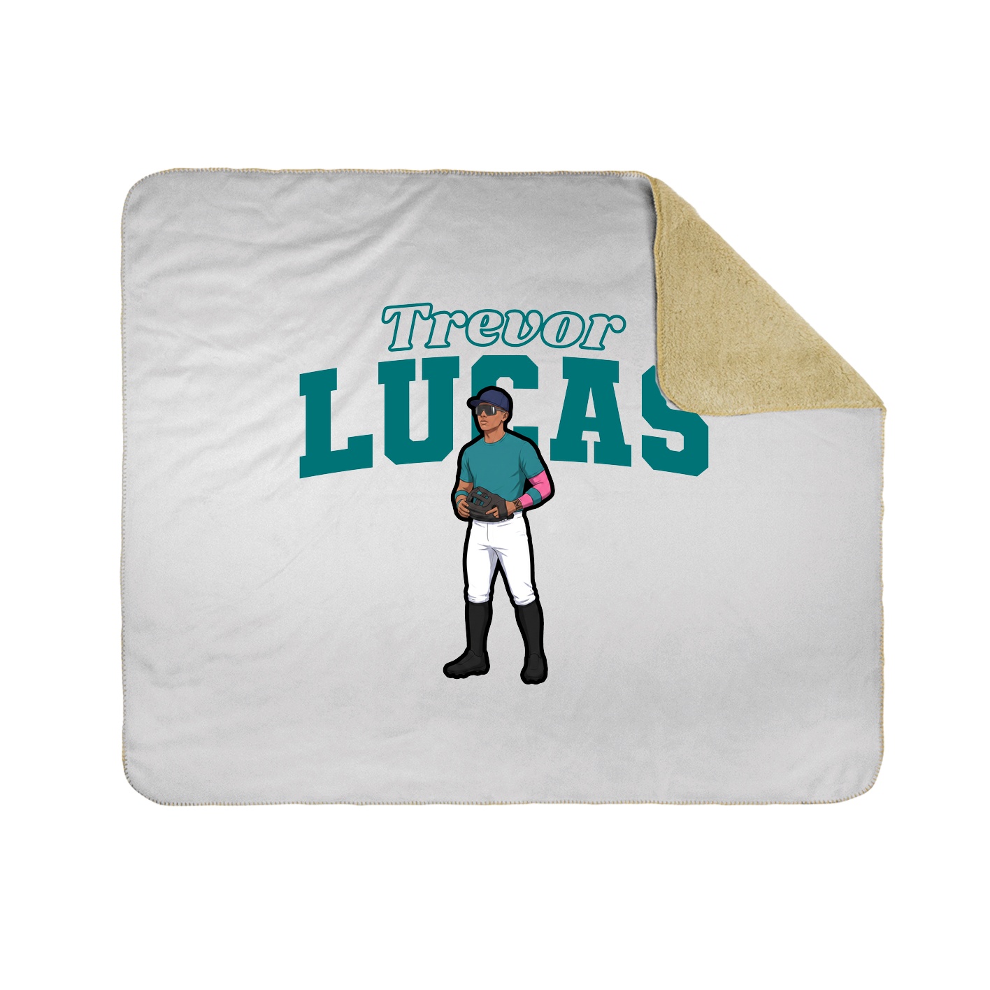 Throw Blanket — Name Arch in White