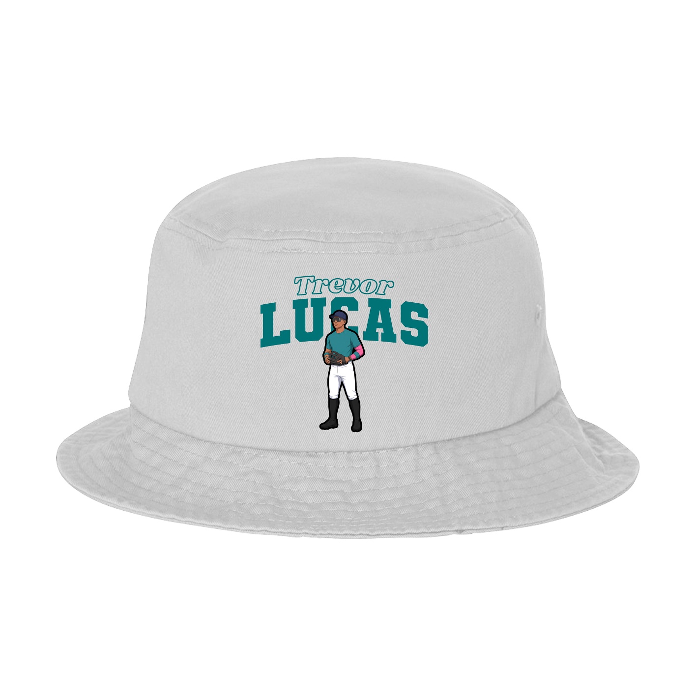 Bucket Cap — Name Arch in White