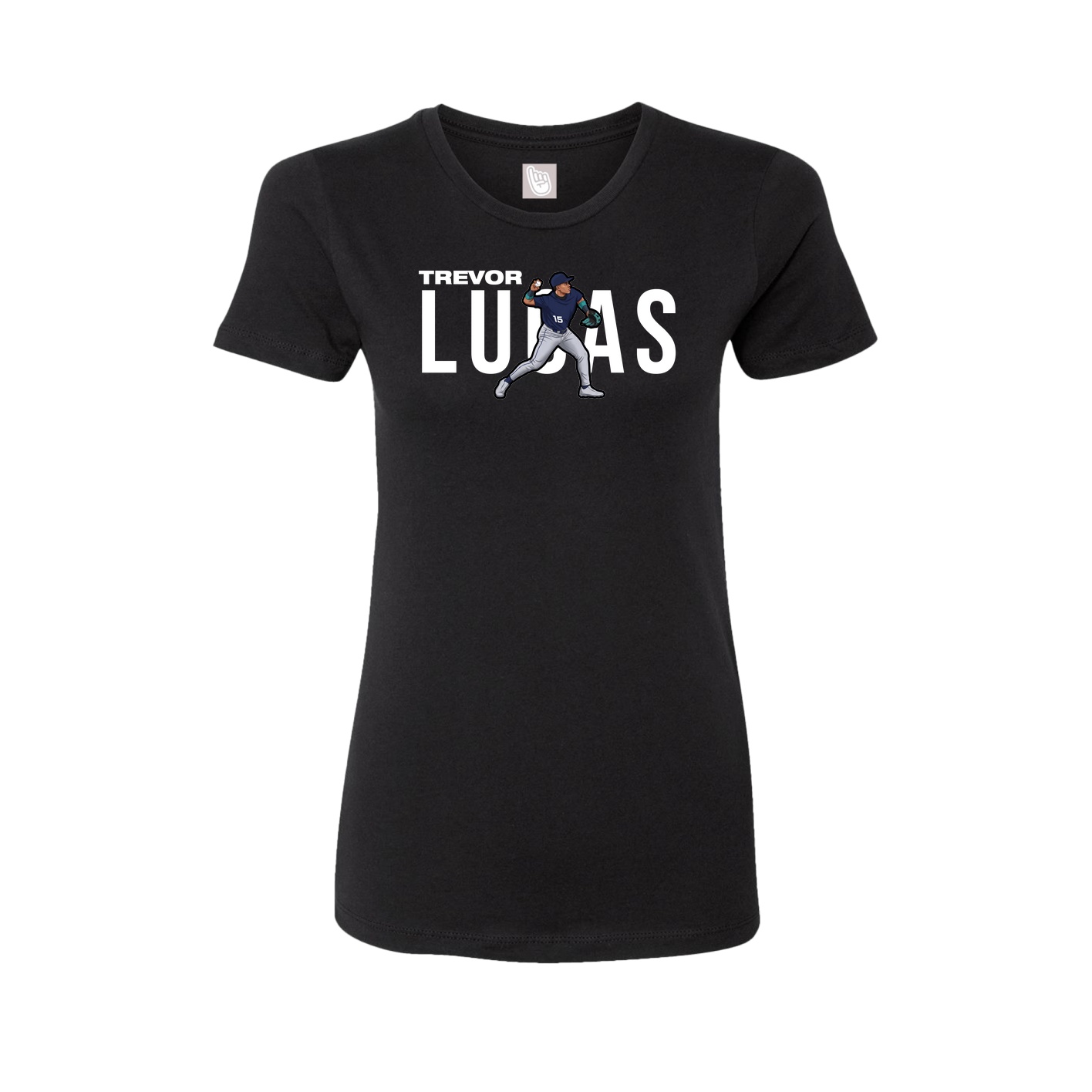 Fitted Women's Tee — Player Name in Black