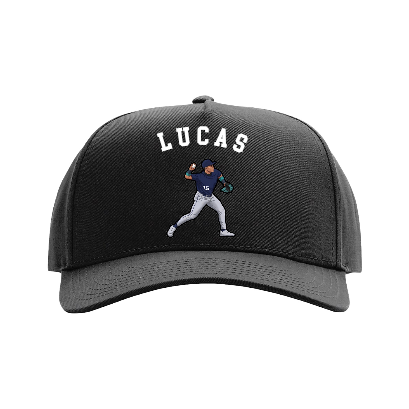 Full Fabric Five-Panel Champ Cap — Shirsey Arch in Black