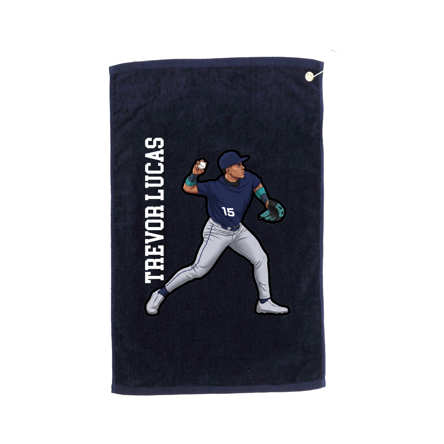 Golf Towel — Name Vertical in Navy