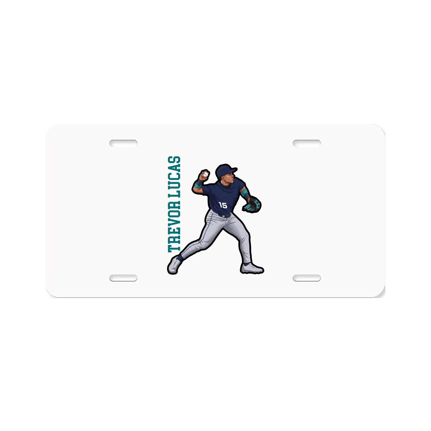 License Plate — Name Vertical in Classic