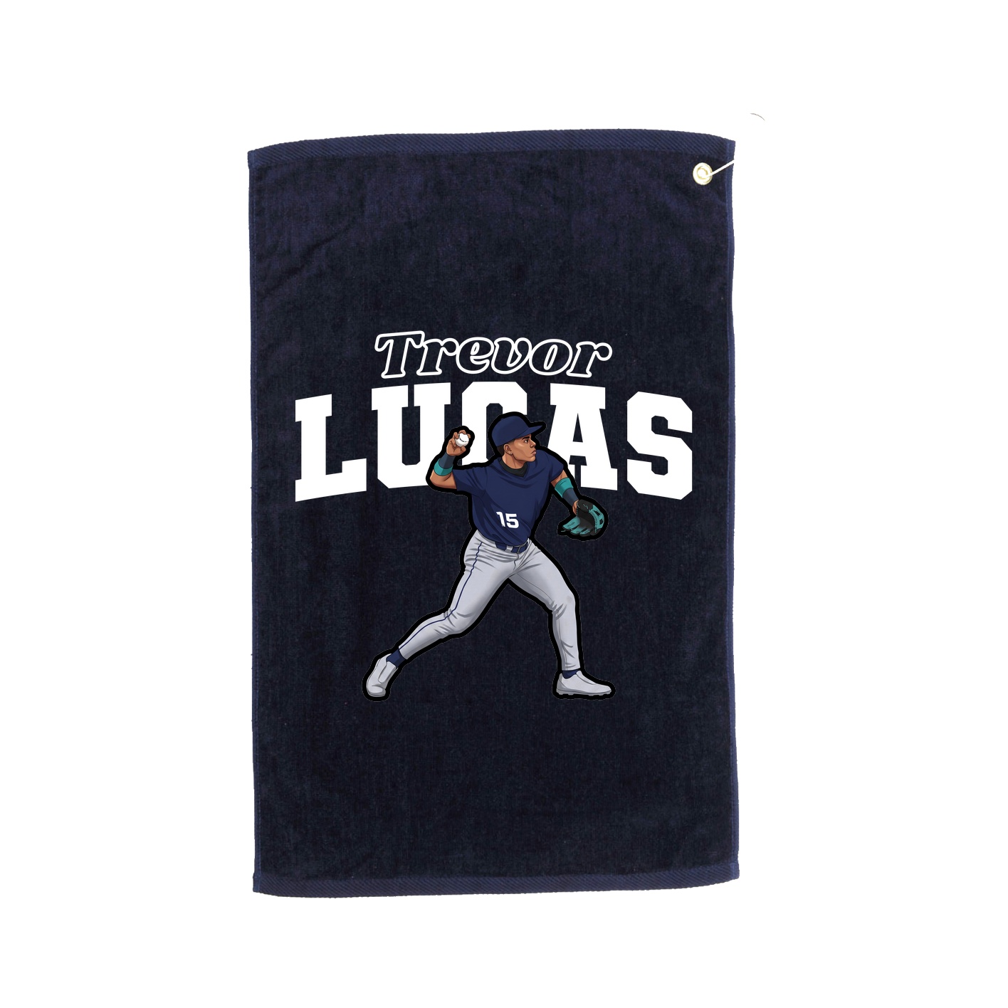 Golf Towel — Name Arch in Navy