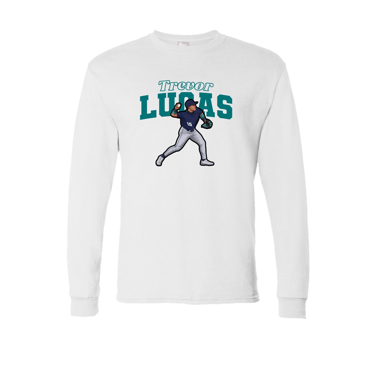 Long Sleeve Tee — Name Arch in White