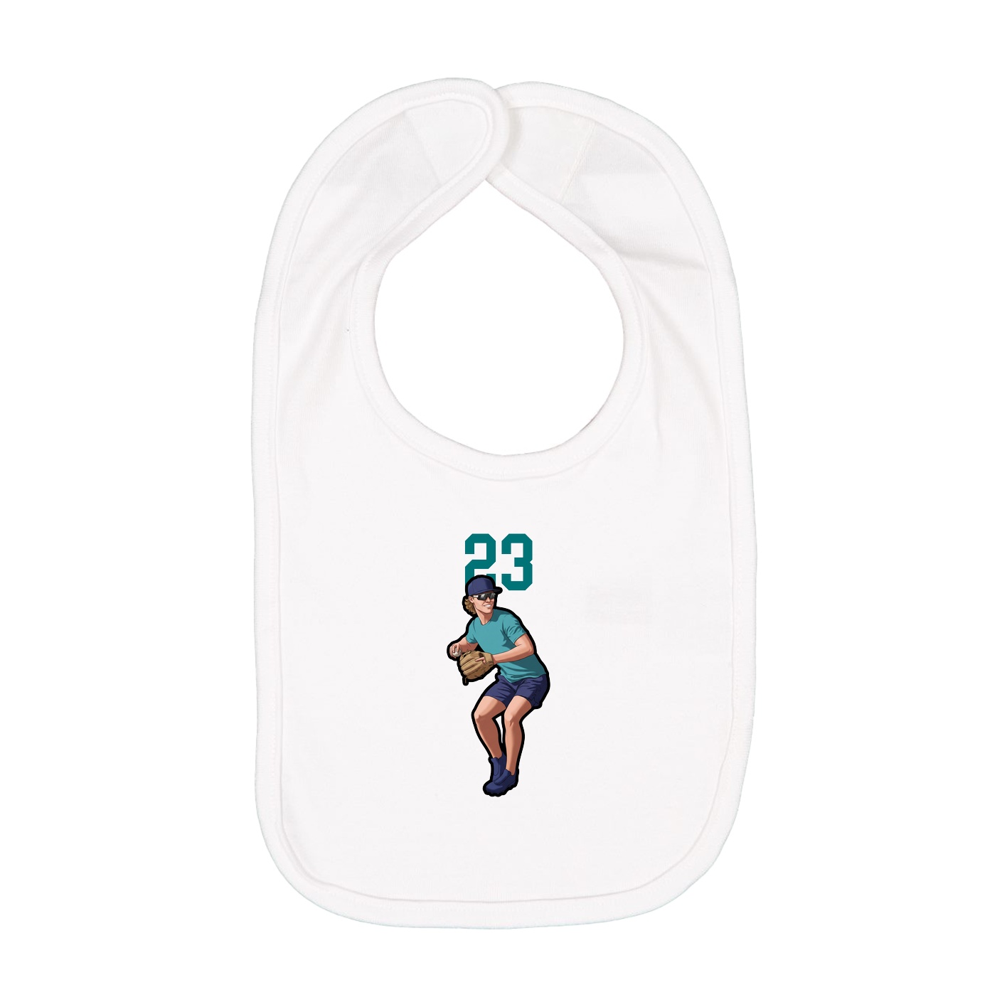 Infant Bib — Number Top in White