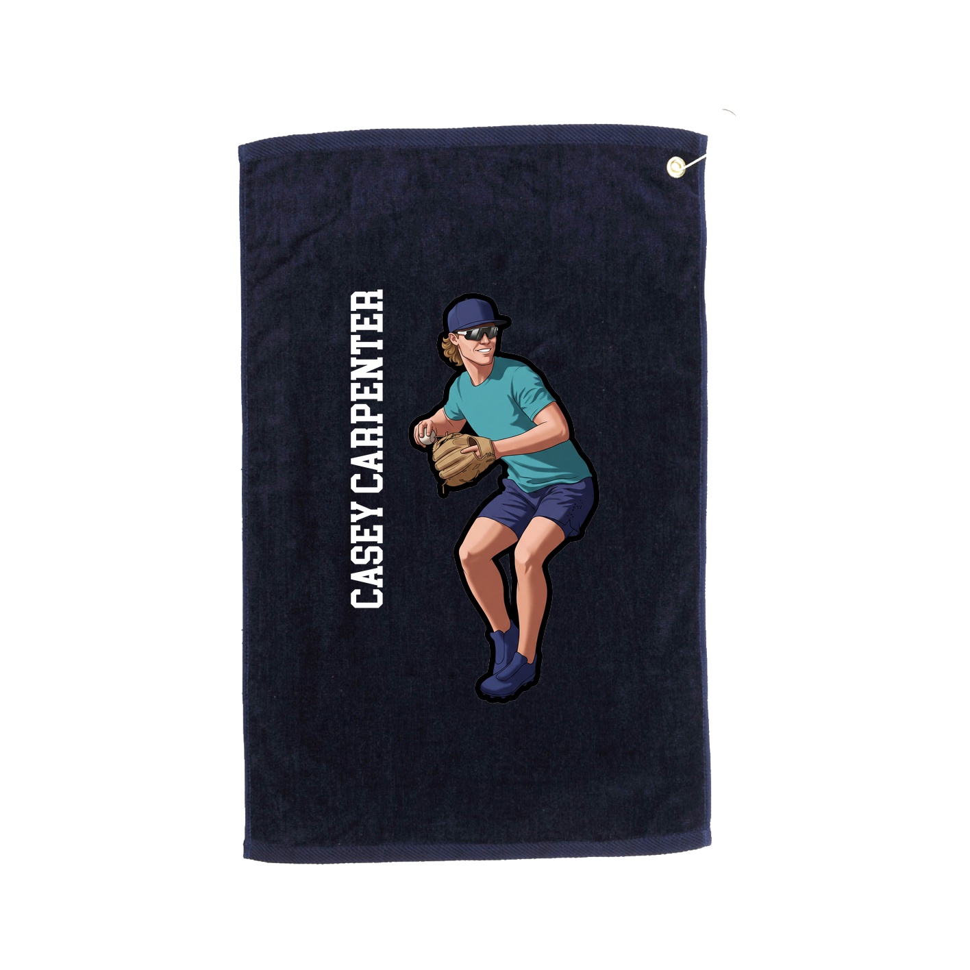 Golf Towel — Name Vertical in Navy
