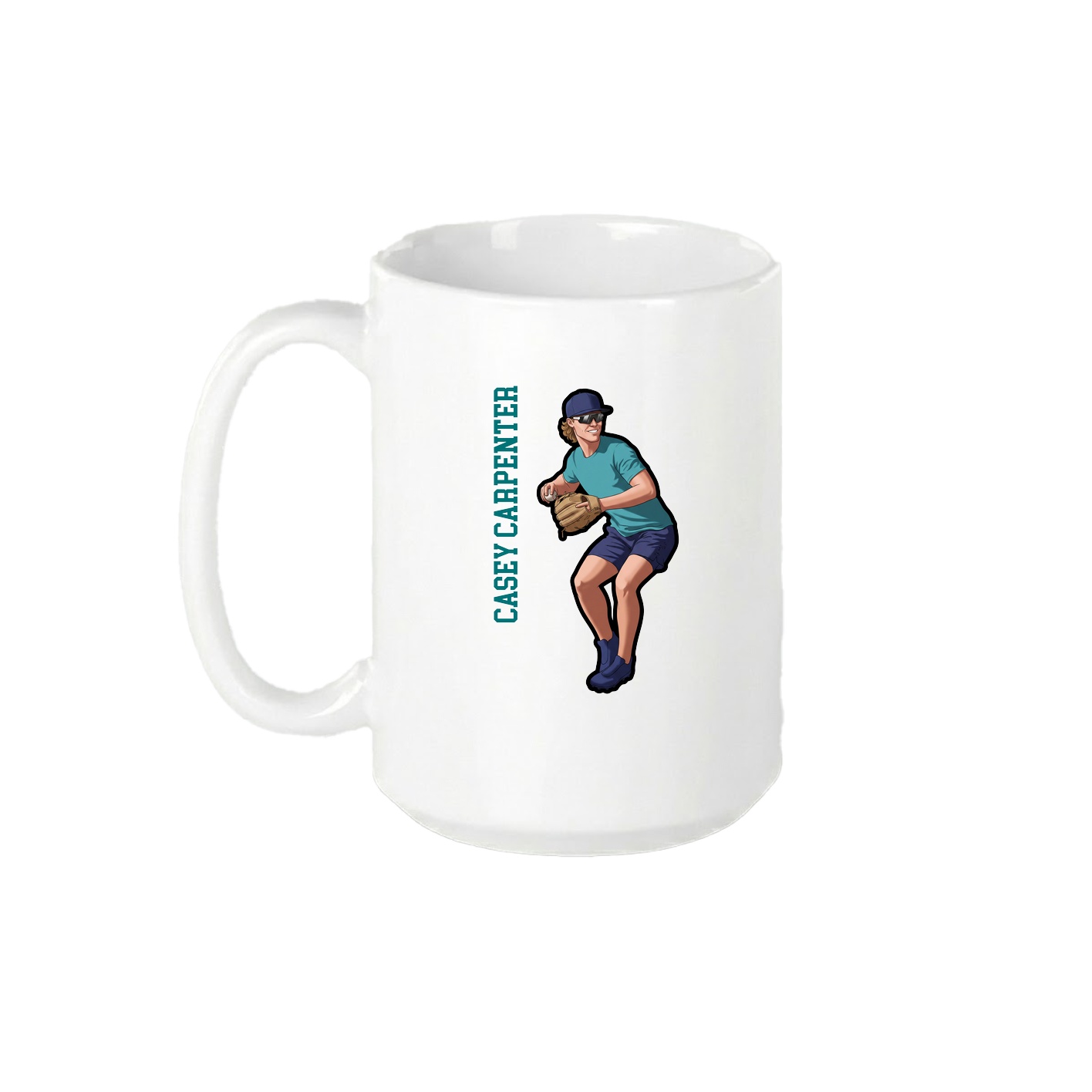 15oz Coffee Mug — Name Vertical in White