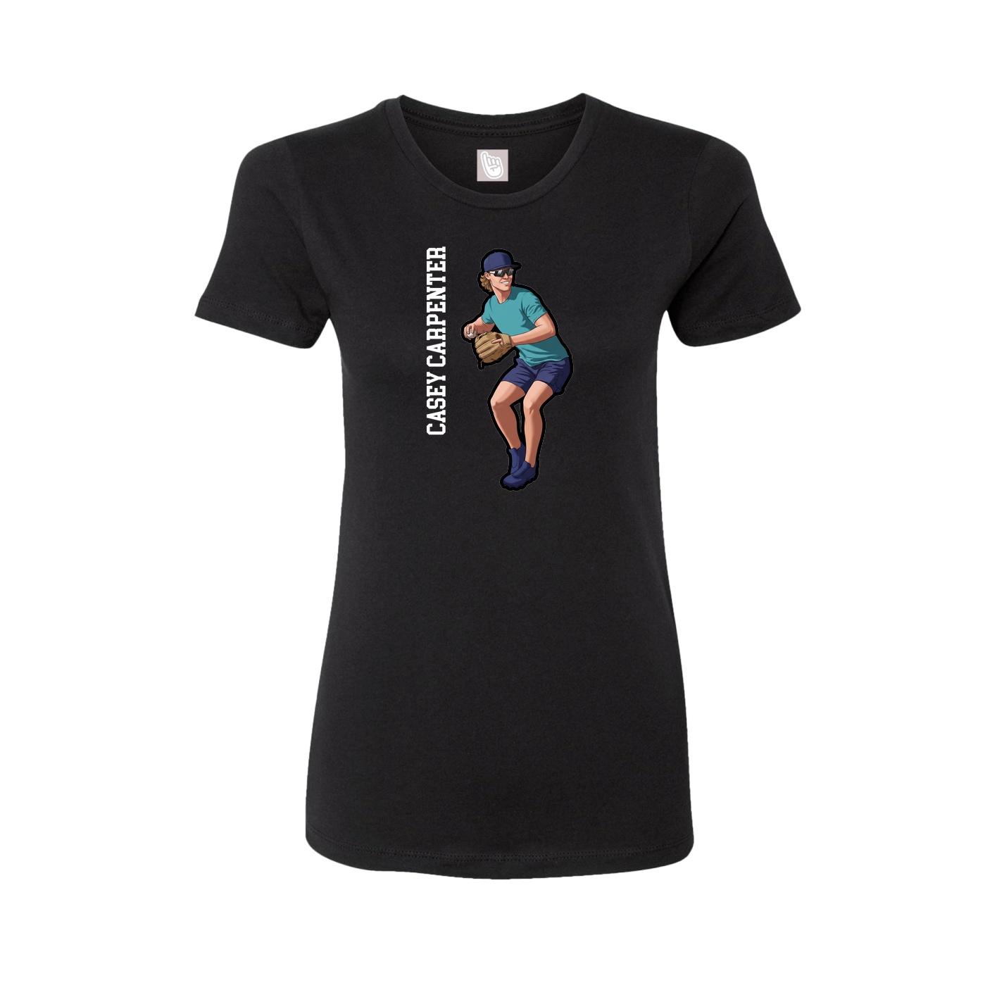 Fitted Women's Tee — Name Vertical in Black