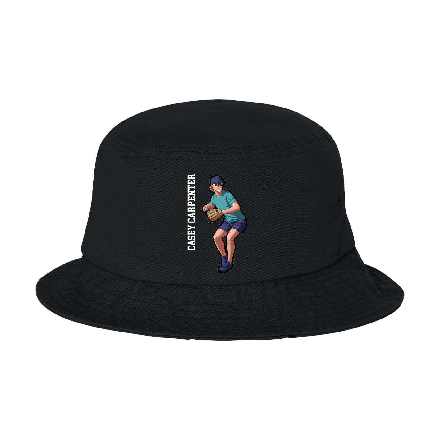 Bucket Cap — Name Vertical in Black