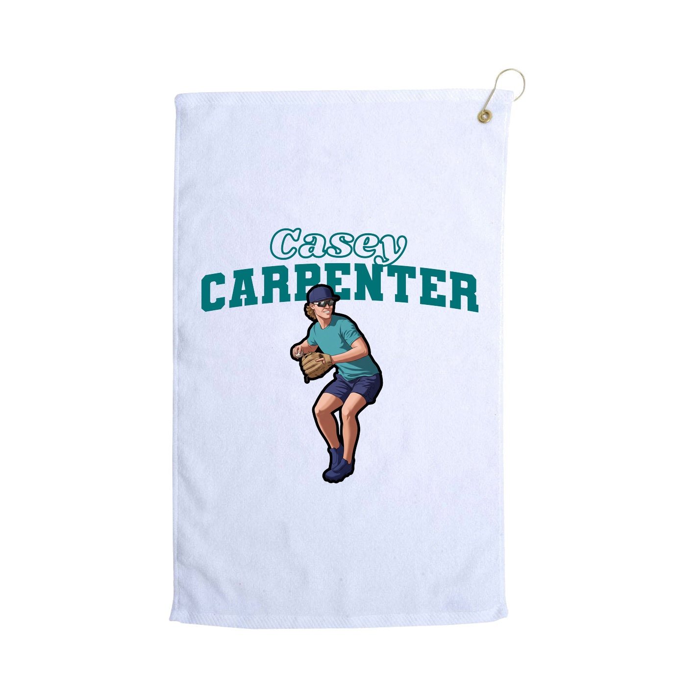 Golf Towel — Name Arch in White